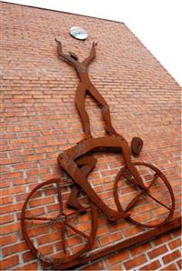 Kunst på vegg -Syklist